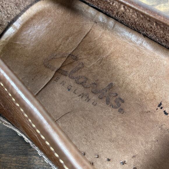 Clarks Driving Loafer Brown Mansell SlipOn Casual Shoes Mocs Mens Sz 10 M Preppy - Picture 7 of 7